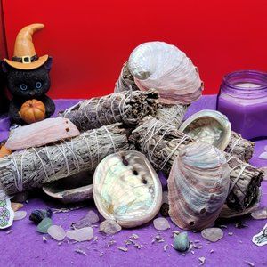 Lavender, Blue, Yerba Santa Sage & Shell Set